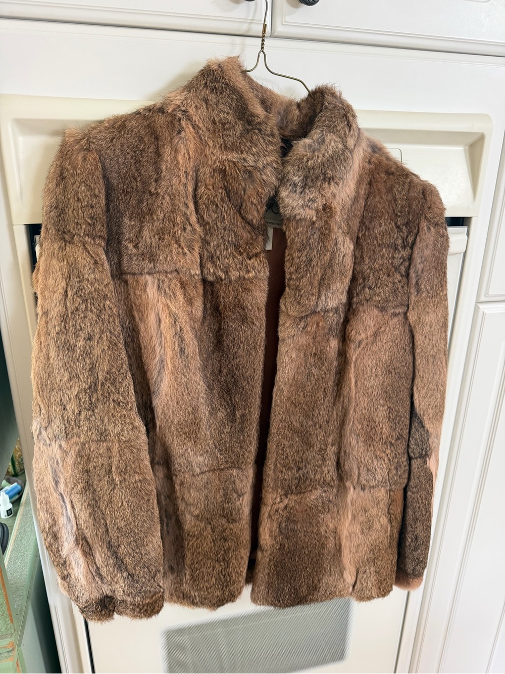 Brown Faux Fur Women's Jacket - Elegant Short Coat